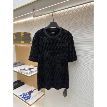 펜디 FENDI 실켓 플로킹 반팔