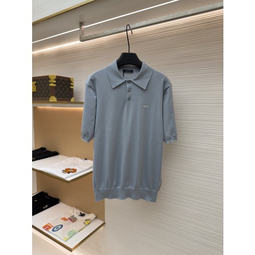프라다 Prada 자수 로고 폴로 카라 니트