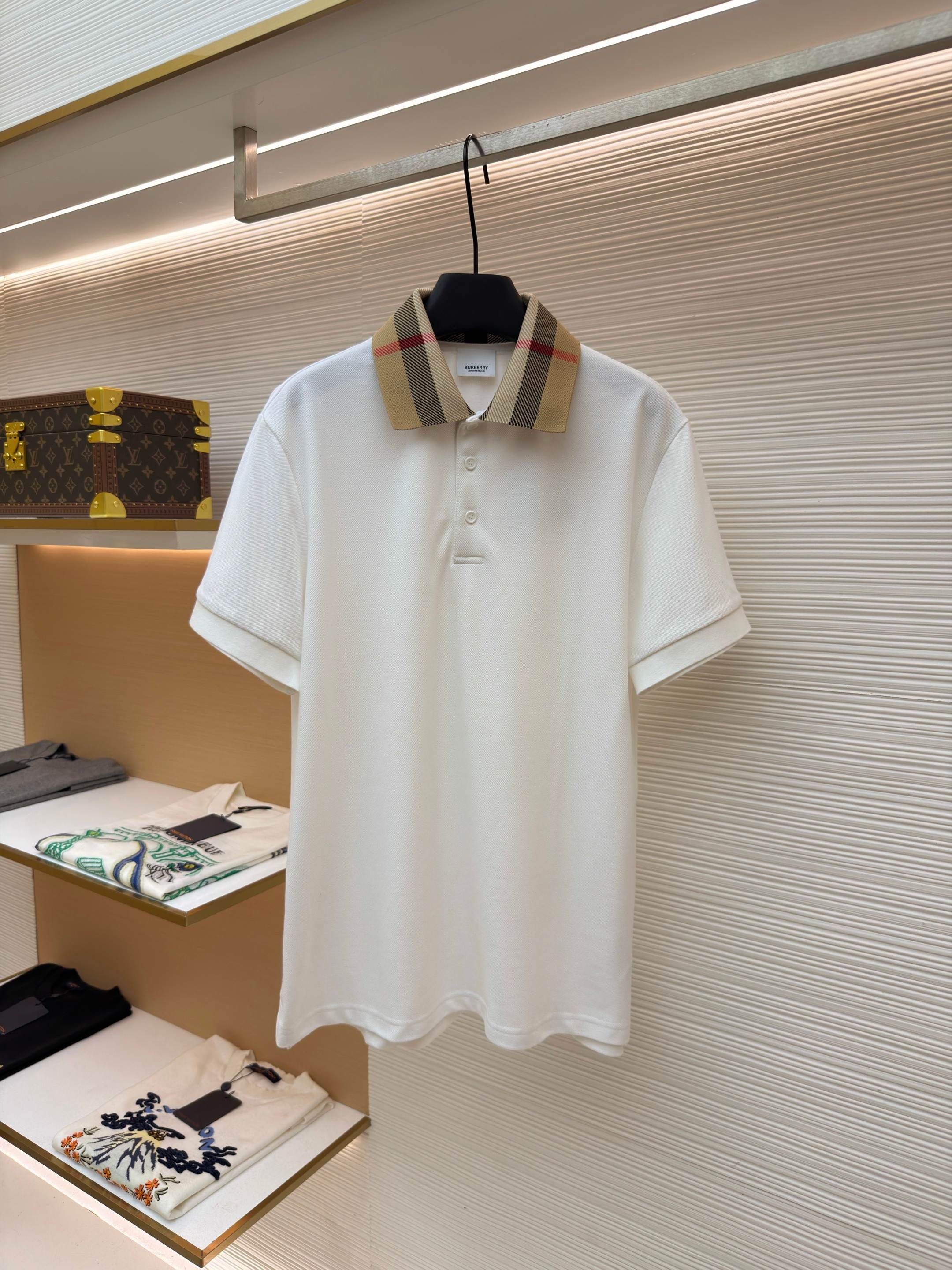 버버리 Burberry 패치워크 체크 폴로셔츠