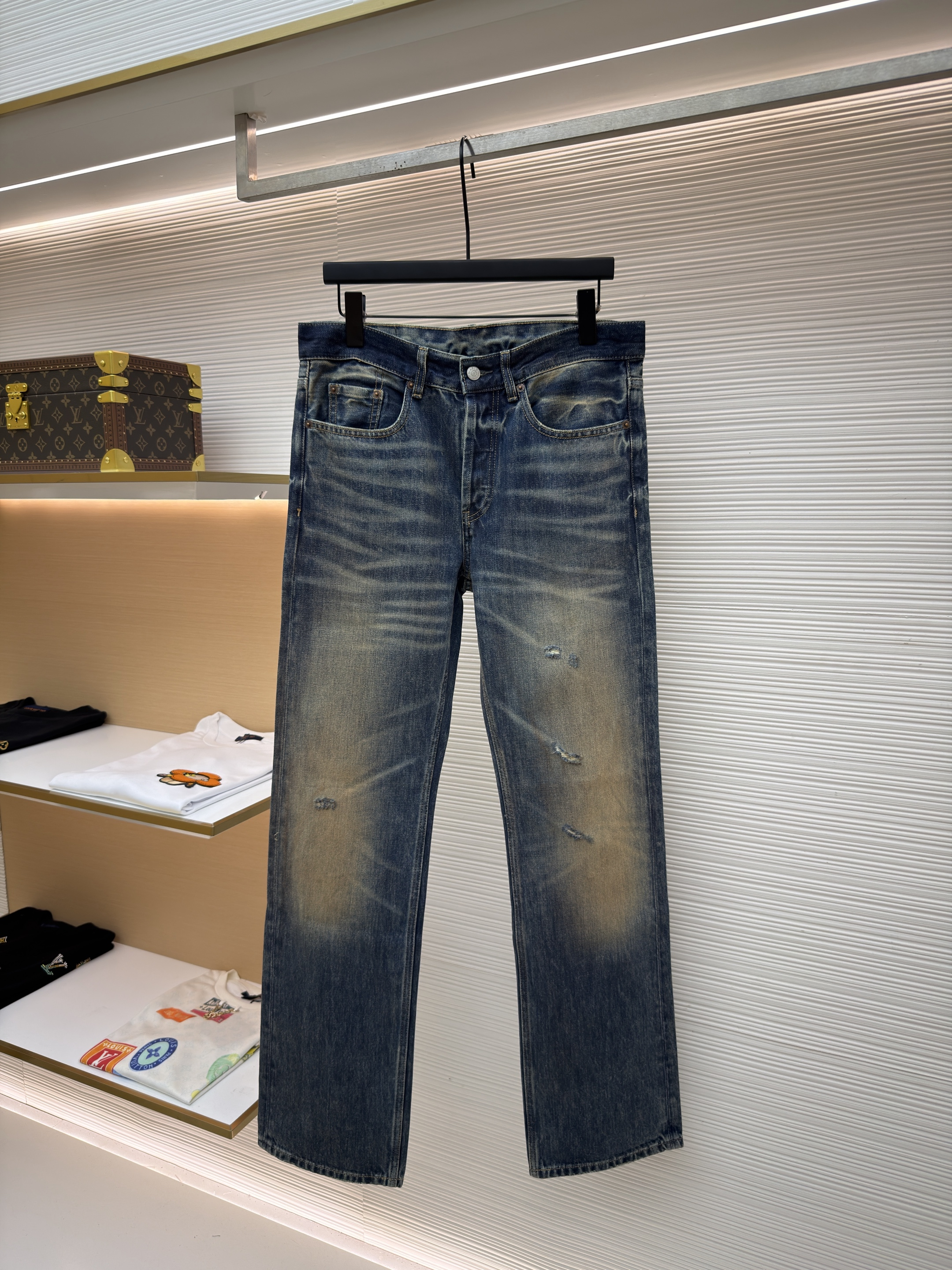 아크네스튜디오 Acne Studios 빈티지 워싱 지퍼 플라이 데님 팬츠