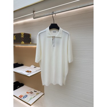 버버리 Burberry 울 체크 장식 반팔 폴로 셔츠